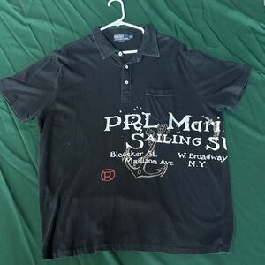 Vintage Polo Ralph Lauren PRL Marine Sailing Polo Shirt XXL Nautical Graphic